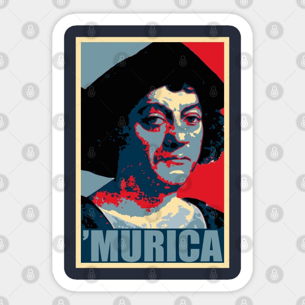 Christopher Columbus Murica Sticker by Nerd_art